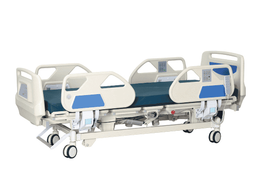 高端医疗病床,支持多功能调节,适用于医院护理和监护。.