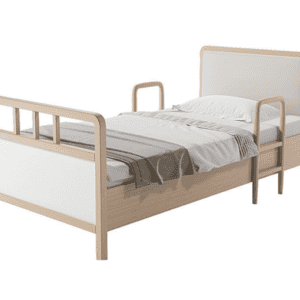 安全养老床，配有坚固护栏，适合护理和养老环境，保障老人卧床安全。.