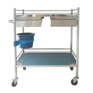 医疗手术推车，带抽屉和置物篮的不锈钢手术台.