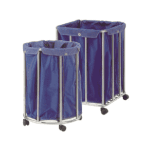 便携洗衣篮，耐用金属架与布袋，适合家庭和洗衣店使用。.