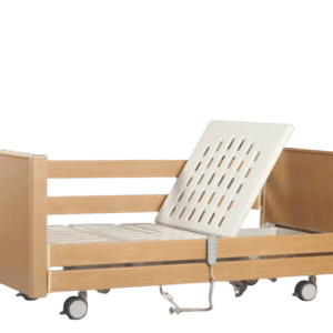 便携式可调节护理床带侧栏和轮子，更方便患者康复和护理。.